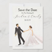 Verzaubertes Hochzeitsszenario Illustriert Save The Date (Vorderseite)