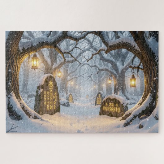 Verzaubertes keltisches Winterwald-Puzzle Puzzle (Horizontal)