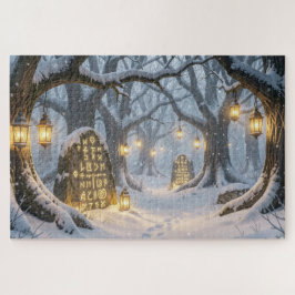 Verzaubertes keltisches Winterwald-Puzzle Puzzle