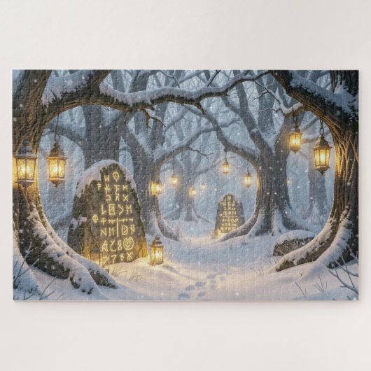 Verzaubertes keltisches Winterwald-Puzzle Puzzle (Horizontal)