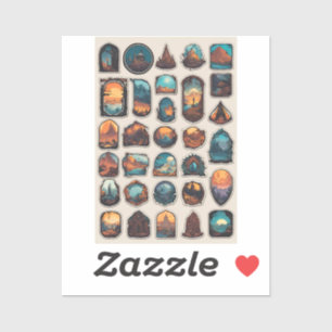 Verzaubertes Kingdoms Sticker Pack: Fantasy Landsc