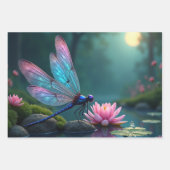 Verzaubertes Libellen-Blumen-Set Geschenkpapier Set (Vorderseite 2)