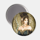 Verzaubertes Märchenprinzessinnenporträt Magnet (Vorderseite/Rückseite)
