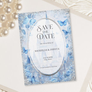 Verzaubertes Märchenschloss Florale Schmetterlinge Save The Date