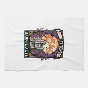 Verzaubertes Mond-Shirt Vintage Gravur Halloween G Geschirrtuch