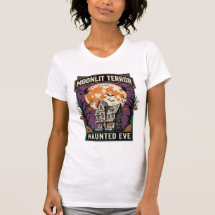 Verzaubertes Mond-Shirt Vintage Gravur Halloween G T-Shirt