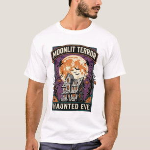 Verzaubertes Mond-Shirt Vintage Gravur Halloween G T-Shirt