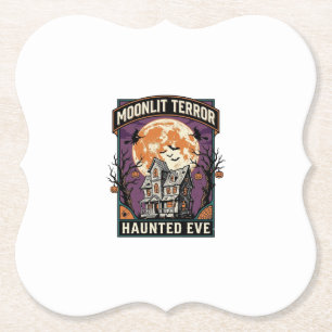 Verzaubertes Mond-Shirt Vintage Gravur Halloween G Untersetzer