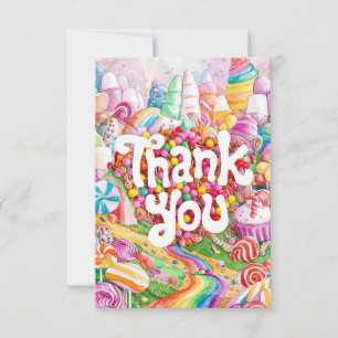 Verzaubertes Niedliches Candyland Dankeschön-Karte Dankeskarte