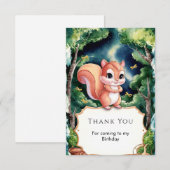 Verzaubertes Niedliches Eichhörnchen zum Geburtsta Dankeskarte (Vorne/Hinten)
