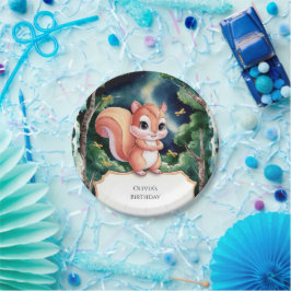 Verzaubertes Niedliches Eichhörnchen zum Geburtsta Pappteller