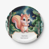 Verzaubertes Niedliches Eichhörnchen zum Geburtsta Pappteller (Vorderseite)