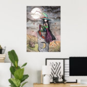 Verzaubertes Oktober Hexenkatzenposter Poster (Heimbüro)