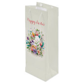 Verzaubertes Ostereier-Muster Geschenktüte Für Weinflaschen (Rückseite Schrägansicht)