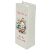 Verzaubertes Ostereier-Muster Geschenktüte Für Weinflaschen (Vorderseite Schrägansicht)