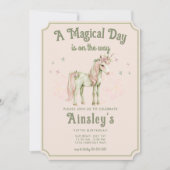 Verzaubertes Personalisiertes Foto Unicorn Rosa Ge Einladung (Vorderseite)