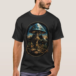 Verzaubertes Pilzdorf Fantasy-Landschaft T-Shirt