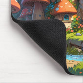 Verzaubertes Pilzdorf im Wald – Träumerisch Mousepad (Ecke)