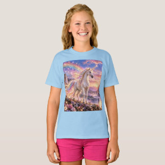 Verzaubertes Regenbogen Einhorn Kinder T-Shirt