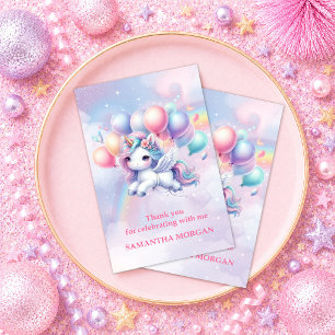 Verzaubertes Regenbogen-Einhorn-Mädchen Geburtstag Dankeskarte