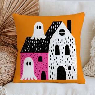 Verzaubertes Schloss mit Geistern Halloween Kissen