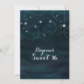 Verzaubertes Sternennachts-Silver & Blue-Party Einladung (Rückseite)