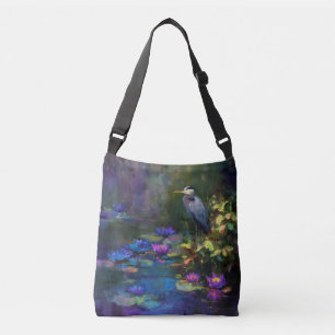 Verzaubertes Teichwasser-Lilien-Natur-Aquarell Tragetaschen Mit Langen Trägern