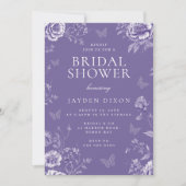 Verzaubertes Vintages Lila Lavendel-Brautparty Einladung (Vorderseite)