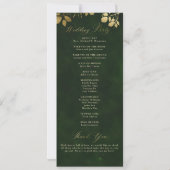 Verzaubertes Wald-Gold-Laub-Hochzeitsprogramm (Rückseite)