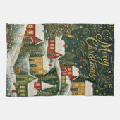 Verzaubertes Weihnachtsdorf Geschirrtuch (Horizontal)