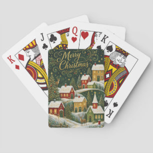 Verzaubertes Weihnachtsdorf Spielkarten