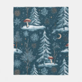 Verzaubertes Winterwald-Nachtmuster (1) Fleecedecke (Vorderseite)