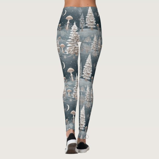 Verzaubertes Winterwald-Nachtmuster (2) Leggings (Rückseite)