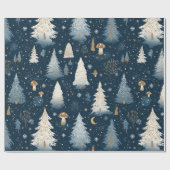 Verzaubertes Winterwald-Nachtmuster (4) Geschenkpapier (Flach)