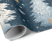 Verzaubertes Winterwald-Nachtmuster (4) Geschenkpapier (Rolleneckpunkt)