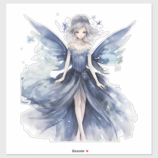 Verzauberung Blue Fairy Vinyl Decal Sticker (Blatt)