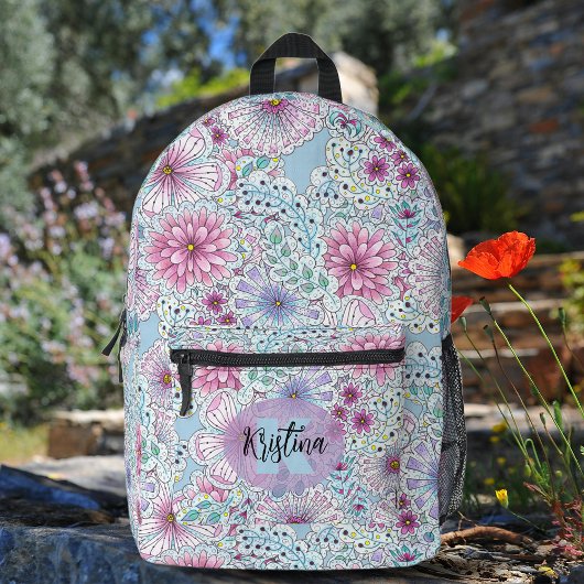 Verzauberung Bohemischer Pastelwiese-Blume Bedruckter Rucksack