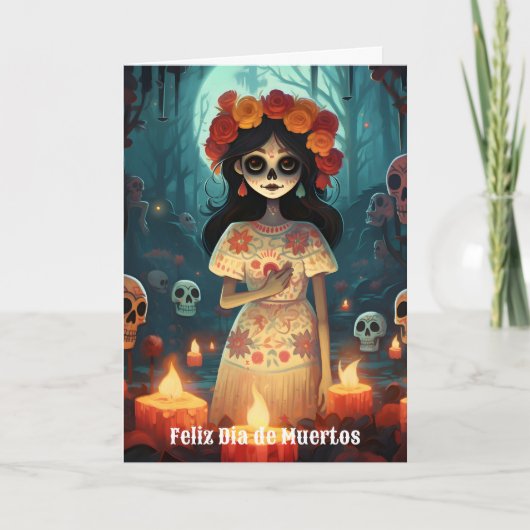 🌹 Verzauberung Catrina Die de Muertos 🌹 Feiertagskarte (Vorderseite)