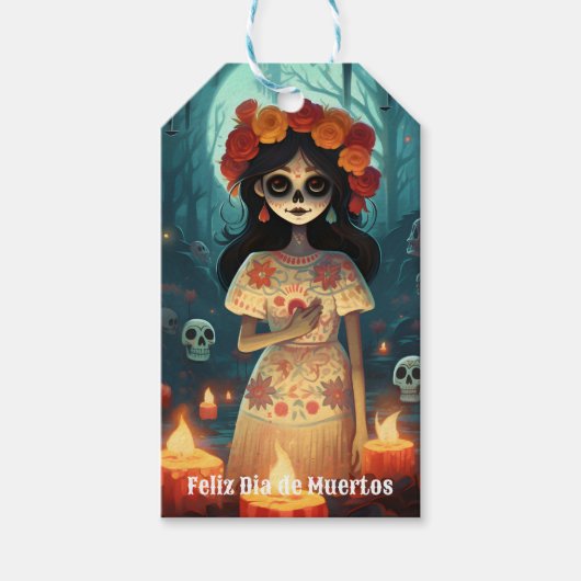 🌹 Verzauberung Catrina Die de Muertos 🌹 Geschenkanhänger (Vorderseite)