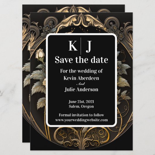 Verzauberung Gold Save the Date (Vorne/Hinten)