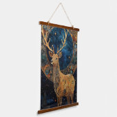 Verzauberung Hirschkunst Wandteppich Mit Holzrahmen (Gewinkelt)