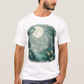 Verzauberung Mondlicht: Feuerwerke im Wald T-Shirt (Vorderseite)
