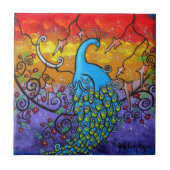 Verzauberung Pfau Fliese (Vorderseite)