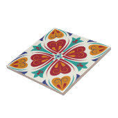 Verzauberung Symmetrisch farbenfroher Peridot Flor Fliese (Seite)