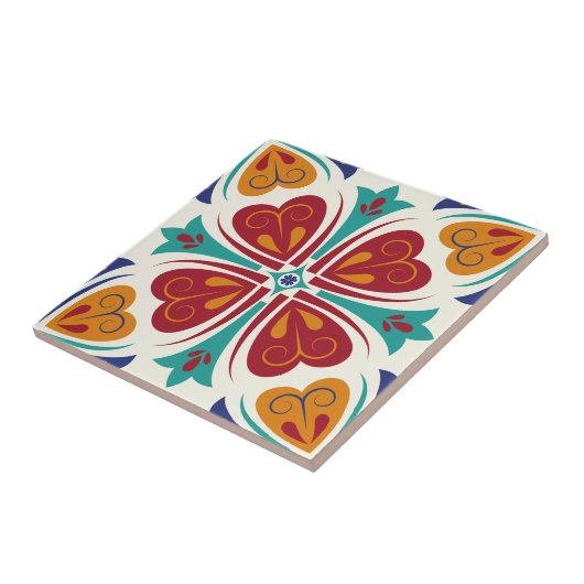 Verzauberung Symmetrisch farbenfroher Peridot Flor Fliese (Seite)