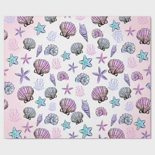 Verzauberung unter dem Meerjungfrau-Umschlagpapier Geschenkpapier (Flach)