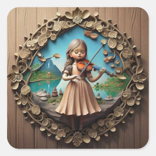 Verzauberungskarte Quadratischer Aufkleber (Vorderseite)