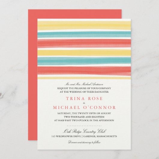 Verzauberungsstreifen | Hochzeit Einladung (Vorne/Hinten)