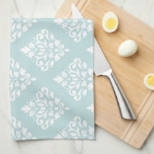 Verzeichnen Sie Damast Ptn (2) Weiß auf Handtuch (Viertel Falte)