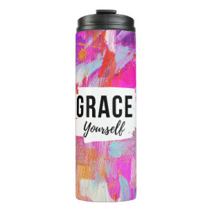 Verzeihe Dir Selbst Pink Abstract Inspirierender B Thermosbecher